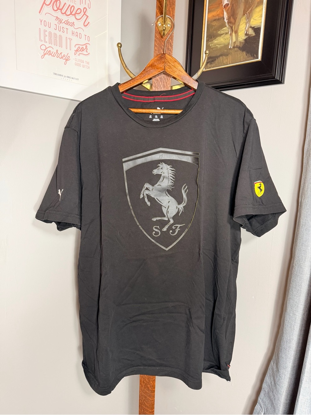 Puma Black Short Sleeve Graphic Logo Tee